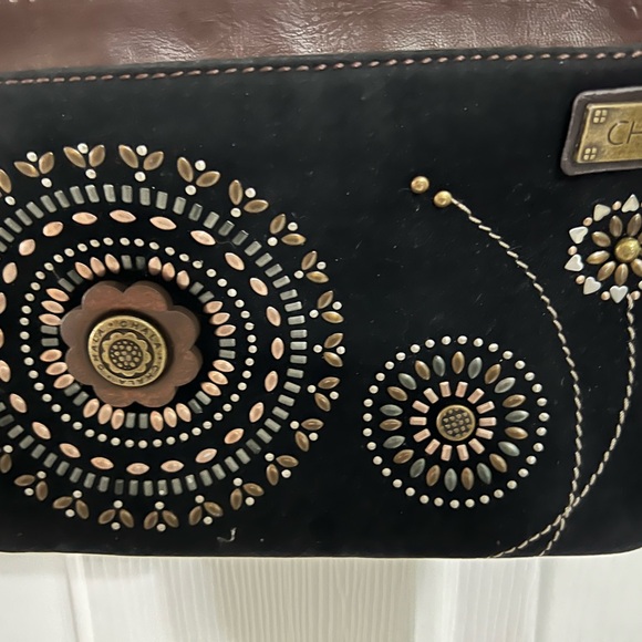 CHALA Embroidered Black and Brown and Copper Crossbody Bag JUST REDUCED!!! - Picture 3 of 8